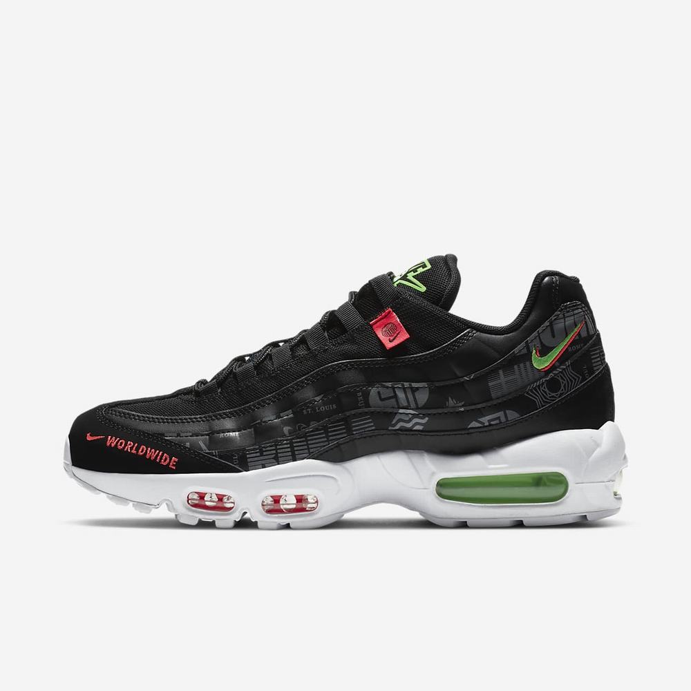 Sneakers Nike Air Max 95 SE Noir 0719-486 Black/Green Strike/Flash Crimson/White Homme | BPF-60378451